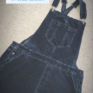 American Eagle black corduroy overall dress